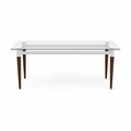 Lesro Siena Lounge Reception Coffee Table 40x20in Glass Top, Walnut SN0840